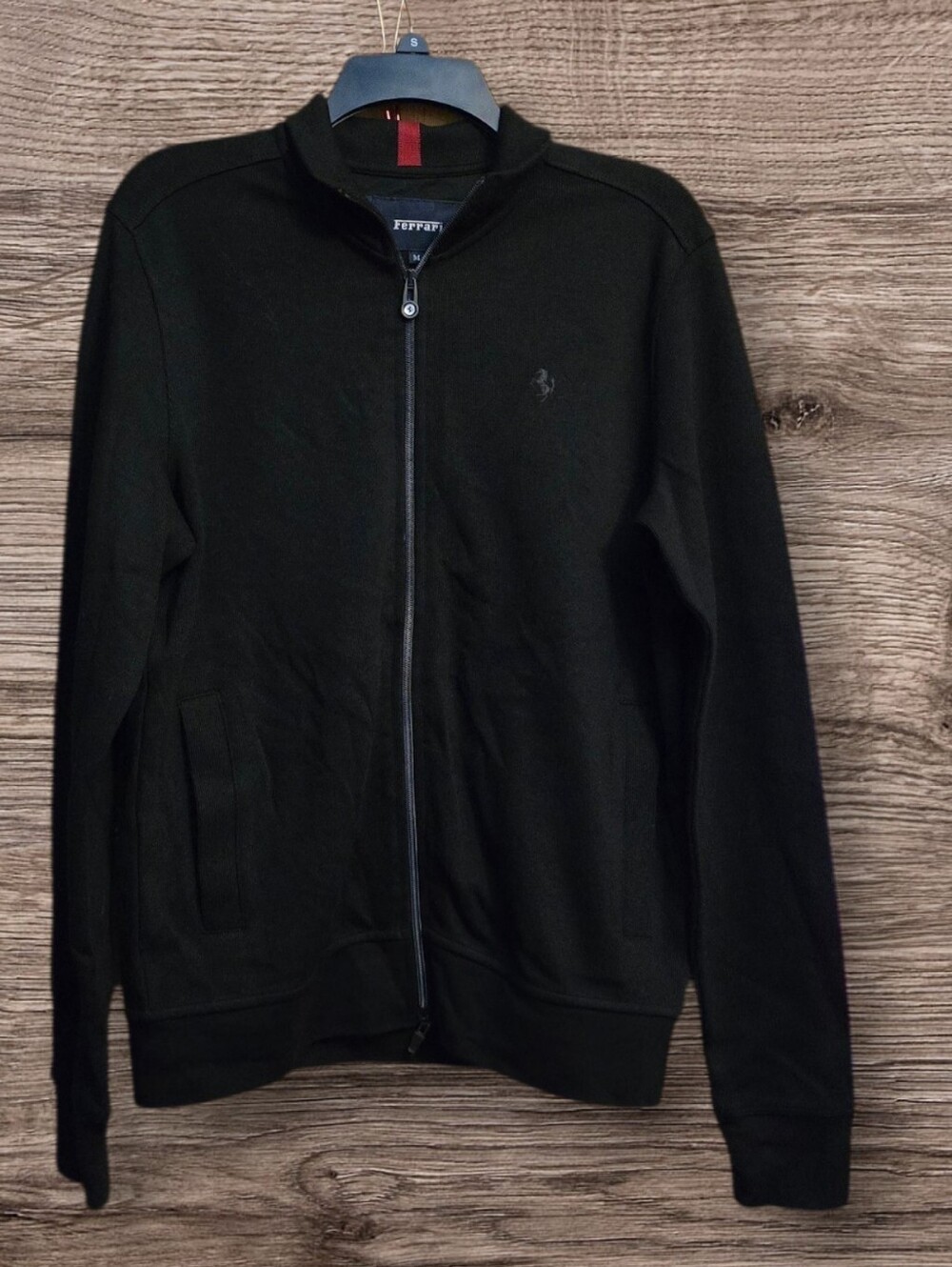 NWOT Ferrari Black Full-Zip Men's Sweater Jacket